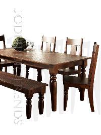 Carved Table Bench Dining Set