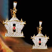 Aksharderi Real Diamond 18 K Gold Pendents