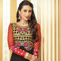 Heavy Embroidered Black Red Anarakali Suit