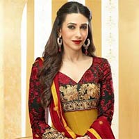 Heavy Embroidered Red Yellow Anarakali Suit