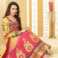 Heavy Embroidered Yellow Orange Anarakali Suit