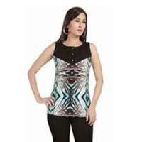 Polyester and Georgette Sleeveless Tops