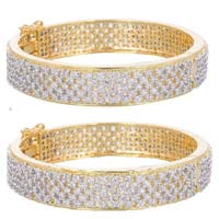 Gold Plated Cubic Zircon Bangles