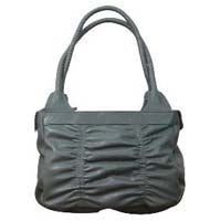 Ladies Ruched Leather Handbag
