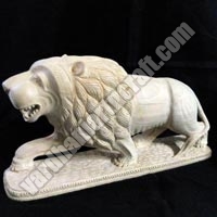 Wooden Lion Sculpture