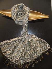 Viscose Lurex Vertical Zig-zag Design Scarf