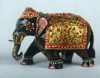 wooden painted elephant