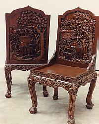 wooden carved chairs