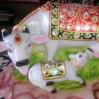 Marble Cow And Calf Statue