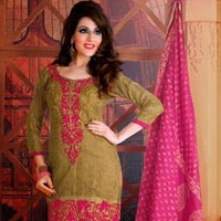 Butterfly Cotton Semi Stitched Suits