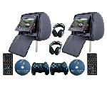 Headrest DVD Player With 32-bit Games and  Seven-inch LCD Screen, USB Function, Uses Sony Loader
