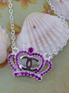 Silver Necklace With Crown Pendant