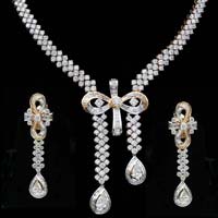 Diamond Gold Necklace Set (CWWDGR002)
