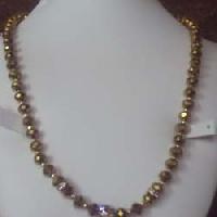 Golden Crystal Bead Necklace