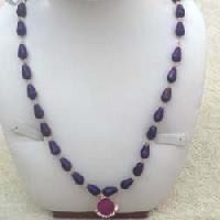 Violet Crystal Bead Necklace