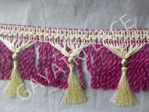 Decorative Golden & Purple Curtain Laces