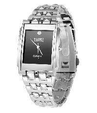 Tropez Black Dial Silver Chain Watch for Men