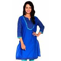 Purple Handloom Cotton Ladies Kurti