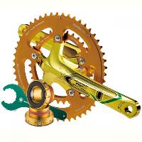 External BB Axle Integrated Double Chainring Compact Crankset