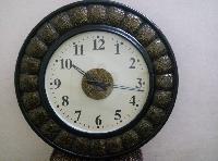 Brass Block Pattern Wall Clock
