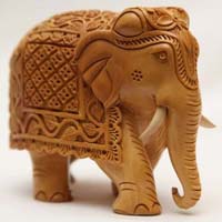 Wooden Ambabari Elephant Statue