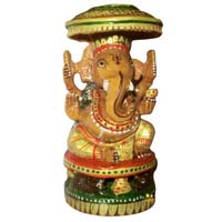 Decorative Wooden Ganesha Statue
