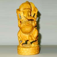 Wooden Dancing Ganesh Statue