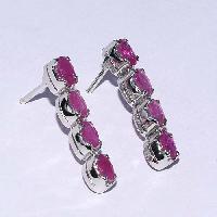 Ruby Natural Earring in Sterling Silver
