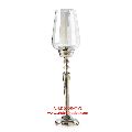 Silver Glass Hurricane Candle Holder