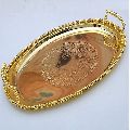 gold plated oval fancy tray