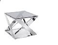Glass Top Stainless Steel Side table