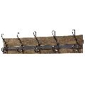 Rustic Pine and Distressed Brass Hook Rack