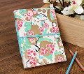 Hand Crafted Floral Leather Journal Unlined Notebook