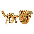 designer brass camel cart