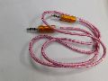 Imported High Quality Pink Cotton 3 Pin Aux Cable