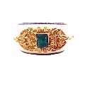 Yellow Gold Emerald Gemstone Enamel Bangle