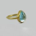 Blue topaz hydro gemstone  ring
