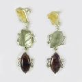 Cacoxenite AND green amethyst Earring