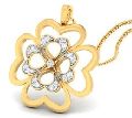 flower shape diamond pendant