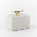 Marble storage box with brass handle