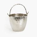 Round Silver Colour small decorative Metal Bucket With Handle