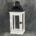 Wood white decorative metal lantern Hurricane