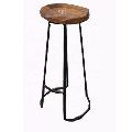 Antique Industrial Long Round Bar Stool