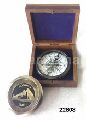Brass Sundial Compass With Box