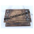 Wooden Carved Antique Square Shape Treasures Box
