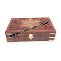 Wooden Carving Brass Inlay Square Shape Choclate Box