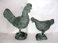 Aluminum Metal Bird Hen figurines