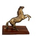 BRONZE FINISH JUMPING HORSE STATUE