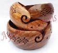 Wooden Yarn Bowl Jali
