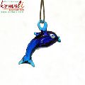 Blue murano glass dolphin figurines pendant fish